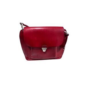 Dooney & Bourke Made in Italy Red Leather Messenger Crossbody Bag Vintage